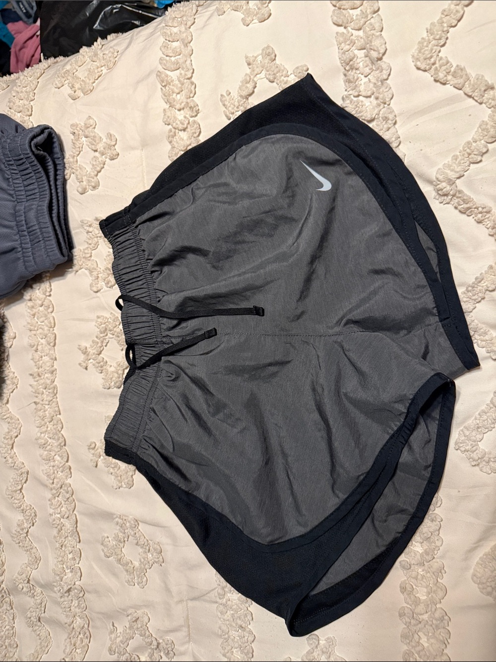Nike Men’s Grey and Black Athletic Shorts
